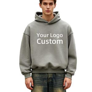 Hot Supplier Custom Heavyweight 380 Gsm 100% Cotton French Terry <b>Men</b> Oversized <b>Hoodie</b> Print Blank Thick Cotton <b>Hoodie</b> for Man's - Product Image 4