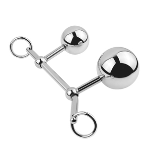 DK fábrica New <span class=keywords><strong>Anal</strong></span> Beads Aço Inoxidável Butt Hook Double Hole Insert <span class=keywords><strong>Sex</strong></span> <span class=keywords><strong>Toy</strong></span> Removível Dois Tamanho Bolas Para Feminino Masculino - Product Image 5