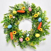 40-50cm Handgemaakte Zijden Elegante Multi-stijl Paas Bloemenkrans Creatieve Lente Daisy Garland Luxe Deurhangdecoratie voor Thuis