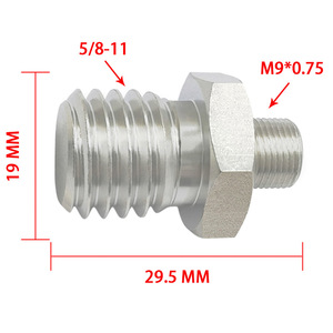 Adaptador de rosca 5/8-11 a M9*0.75 para pulidoras y lijadoras, hierro niquelado - Product Image 1