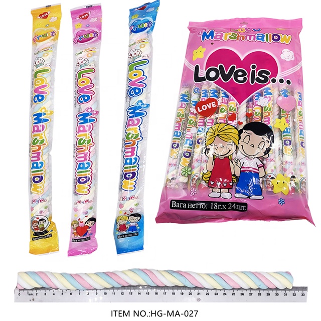 Новый стиль 30 см крутящийся хлопок конфеты красочные сладкие смешанные фрукты вкус длинный витой зефир конфеты