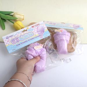 ของเล่นบีบไอศกรีมเผือกนุ่มนิ่ม บรรเทาความเครียด ของขวัญสำหรับเด็กและผู้ใหญ่ ช่วยผ่อนคลาย ลดความตึงเครียด ขายส่ง - Product Image 3