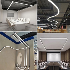 Lámpara Lineal Colgante LED de Aluminio Personalizada con Múltiples Formas, Lámpara de Tira Lineal para Oficina, Gimnasio, Sala de Estar - Product Image 4