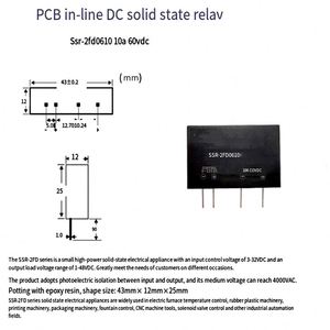 PCB ในสายเล็ก DC โซลิดสเตทรีเลย์5A 25A 10A 60V 400V SSR-2FD0625 600VDC SSR-2FD6005 SSR-2FD0610 SSR-2FD4010 - Product Image 6