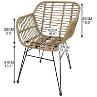 Vente directe d'usine de chaises de salle à manger en rotin PP au design unique avec dossiers et accoudoirs pour restaurants en plein air Jardins