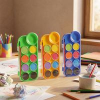 Fournitures d'art en gros, ensemble de peinture à l'aquarelle de 12 couleurs, capacité de 3 ml, pour papier et toile, pour les enfants de plus de 3 ans