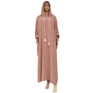 Ropa de oración musulmana de Ramadán Dubai Arabia Saudita mujeres Abaya con capucha <span class=keywords><strong>Jalaba</strong></span> sólido Casual manga de murciélago túnica Oriental árabe Eid Djellaba - Product Image 1