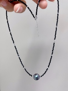 <span class=keywords><strong>Collier</strong></span> tendance pour femme Lucy Jewelry, perles de spinelle naturelle et perles de <span class=keywords><strong>Tahiti</strong></span> en or 18 carats, qualité AAAAA, 10-11 mm, chaîne à maillons - Product Image 5