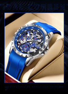 Reloj Mecánico LIGE 89118 con Correa de Silicona, Reloj Automático Casual de Moda para Hombre, Resistente al Agua, con Diseño de Tourbillon - Product Image 6