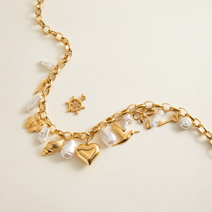 Modern European American Classic Design 18K Gold Stainless Steel <b>Cross</b> <b>Chain</b> Necklace Geometric Gift Jewelry - Product Image 3