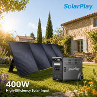 Estación de Energía Portátil Solarplay de 3600W, Generador Solar de 3840Wh con Panel Solar de 400W, Almacén en Polonia, Entrega en 1-3 Días