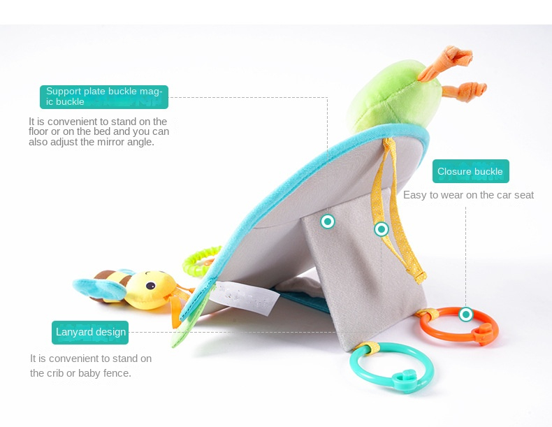 Newborn Baby Safety Seat Viewer Mirros Distorting Mirror Car Baby Pendant Toys Wholesale