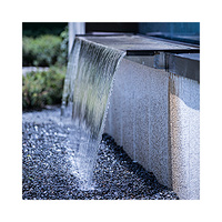 Fontaine murale à eau personnalisée moderne avec cascade et image LED