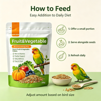Granulés de fruits et légumes OEM/ODM pour perroquets – Complément nutritionnel quotidien pour oiseaux, adapté aux perroquets peau de tigre, Phoenix noir, pivoine et autres.