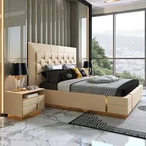2024 individuelles modernes klassisches luxus bettgestell gepolstert king size samt bettgestell schlafzimmer möbel luxus bett für zwei personen