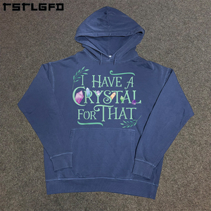 <span class=keywords><strong>Felpa</strong></span> da uomo con cappuccio oversize a maniche corte in cotone luna fasi mistiche fiori <span class=keywords><strong>felpa</strong></span> in cristallo - Product Image 3