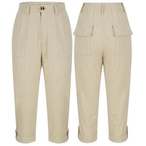 <strong>Ladies</strong> 3 Quater Work Pants Cropped Cargo <strong>Trousers</strong> 6 Pocket Hiking Travel Shorts Casual Summer Clothes Capri Pants - Product Image 6