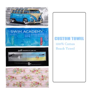 Custom Logo Thick Terry Luxury Beach Towel With Extra Large Custom Beach Towel 100% Cotton