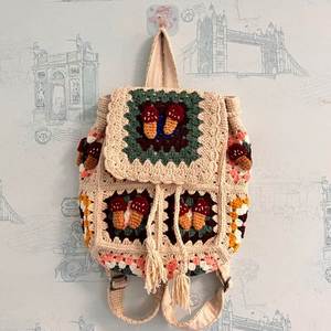 Bolso de Ganchillo Vintage EFANBEANIE Tejido a Mano de Spandex/Poliéster con Diseño de Cereza, Abuela, Cuadros y Girasol, Accesorios de Moda Bonitos - Product Image 5