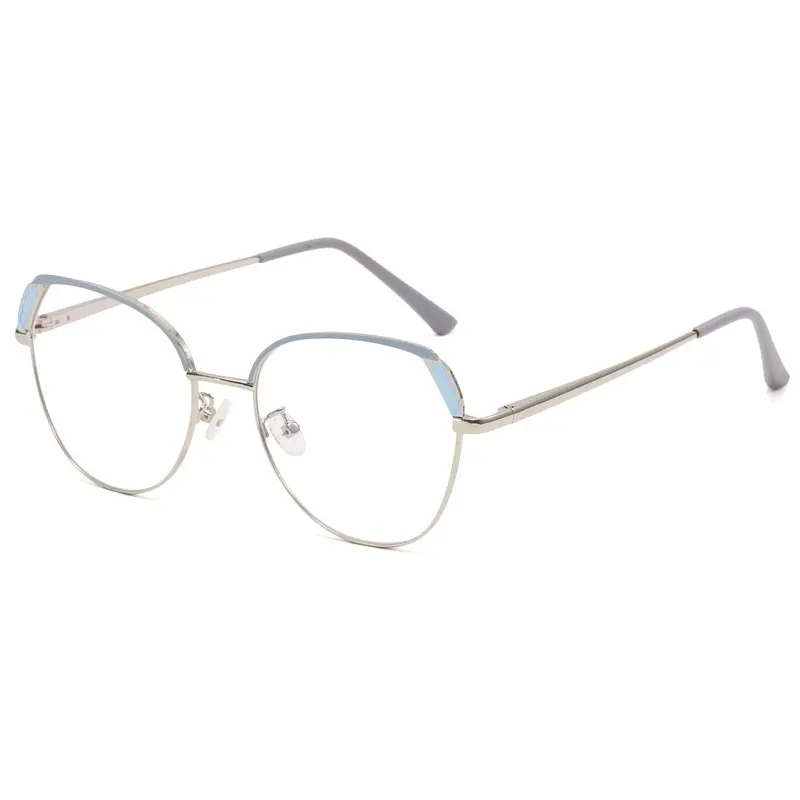 Merek desainer Cina grosir optik mode logam kacamata bingkai kacamata impor