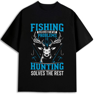 Camiseta de Pesca y Caza para Hombre, 100% Algodón, 180 g/m², Cuello Redondo, Estampado Frontal, Hecho en EE. UU., Corte Regular - Product Image 1