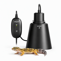 REPTIZOO ZRL04D-PRO Lampe dôme profonde intelligente WiFi 5,5 pouces avec réflecteur en aluminium poli et céramique E27 100W UVA UVB pour basking