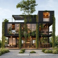Structure en acier modulaire, hôtel mobile préfabriqué, maison de vacances à plusieurs niveaux, maison d'été, abris