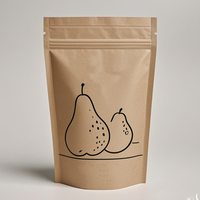 Pochette autoportante en papier kraft brun biodégradable et recyclable avec fermeture éclair et fenêtre pour pizza et aliments pour animaux de compagnie, taille et couleur personnalisables