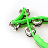 Handheld Percussion Rhythm Instrument Children Toy Fish Shaped Hand Rattles Bell Tambourines