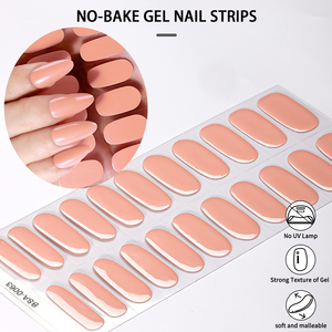 22 tiras de pegatinas de uñas de gel sin UV Color sólido 3D Gel de uñas sin iluminación Gran stock para venta al por mayor - Product Image 3