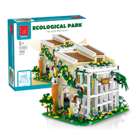 Ensemble de blocs de construction XMORK en forme de maison triangulaire avec éclairage, 40 pièces, en plastique ABS, jouet éducatif pour les enfants de 8 à 13 ans, certifié CE