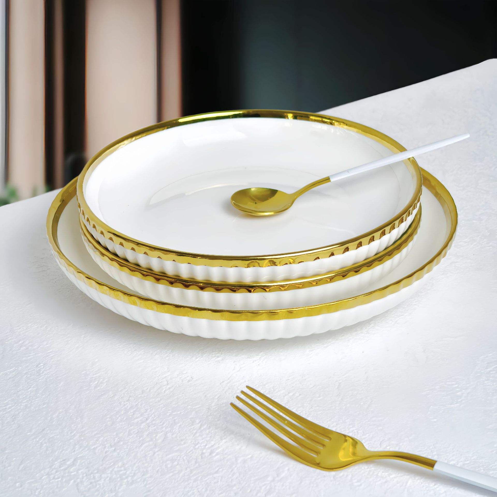 7 inch gold edge yamada plate-60 pcs box