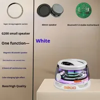 Altavoz Magnético MINI G200 con Reloj, Resistente al Agua IP65, LED RGB, Soporte para Teléfono Portátil, Ideal para Camping y Actividades al Aire Libre