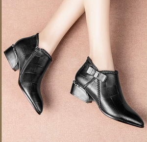 <strong>Women</strong> <strong>Ankle</strong> <strong>Boots</strong> <strong>Low</strong> <strong>Heels</strong> for Elegant Style <strong>With</strong> Pointed Toes <strong>Women's</strong> - Product Image 3