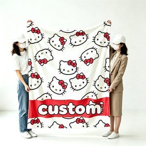 Custom <strong>Hello</strong> <strong>Kitty</strong> <strong>Blanket</strong> with logo Printed Fleece <strong>Blanket</strong> Personalized Patterns Plush sanrio Anime <strong>Blanket</strong> - Product Image 1