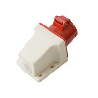 Prise industrielle étanche LEE-114/124 4 broches 3P+E 16A/32A 230V IP44 en cuivre pour montage en surface, idéale pour générateurs, camping-cars et alimentation de chantier