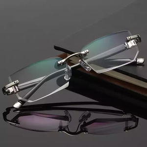 Lunettes de lecture Vintage pour hommes, coupe en diamant, métal Anti-lumière bleue, sans monture, nouvelle collection <span class=keywords><strong>2022</strong></span> - Product Image 1