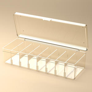 Boîte de rangement domestique en plastique transparent avec couvercle rabattable et déflecteur amovible, utilisée pour stocker les câbles de charge dans les salons - Product Image 6