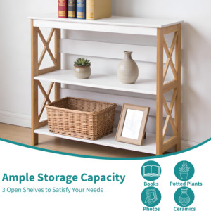 <span class=keywords><strong>Table</strong></span> d'appoint en bois sur mesure avec 3 étagères de rangement - Product Image 3