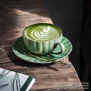 European Style Retro Light Luxury Ceramic Coffee <b>Cup</b> <b>Set</b> Solid Color Niche Latte Tea <b>Cup</b> <b>Set</b> - Product Image 4