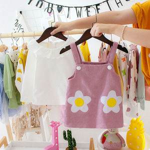 Vente directe d'usine Nouvelle robe de costume pour filles Style occidental d'été Petite fille <span class=keywords><strong>Jupe</strong></span> plissée <span class=keywords><strong>blanche</strong></span> Robe preppy pour enfants - Product Image 6