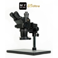 YCS 85Ultra Precision Continuous Zoom 6.3X-68X Trinocular Microscope WF10X/23 Eyepiece for PCB Electronics Soldering Repair Tool