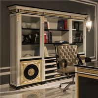 Bureau de direction en bois de luxe pour villa ou bureau à domicile, style antique