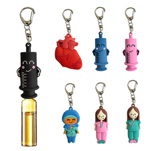 Soft PVC Nurse Gift Ampoule Bottle Opener With Syringe Design Medical <strong>Keychain</strong> Abre Ampolla Enfermera <strong>Keychain</strong> - Product Image 1