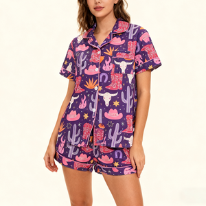 פיג 'מה הדפסה דיגיטלית אישית במבוק פיג' מה 2 סט שלם סופר רך נשים ערכות פיג 'מות צווארון נשים - Product Image 3