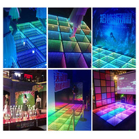 Dalles LED sans fil étanches IP67 pour piste de danse, contrôle DMX512 IR, panneau miroir 3D magnétique Infinity pour mariage et fête