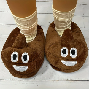 <span class=keywords><strong>Chaussures</strong></span> d'intérieur d'hiver en peluche pour femmes Confortable tout-en-un Happy Face Merde Funny Cartoon House for Slippers Warm and Cozy - Product Image 1