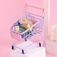 Mini supermarché Handcart stockage de bureau porte-jouets Mini panier supermarché Handcart Shopping Utility Cart Mode