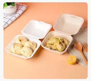 Biologisch Afbreekbaar Wegwerp Maïszetmeel Lunchbox Restaurant Servies Dinerset Plastic Verpakking Maïszetmeel Voedselcontainer