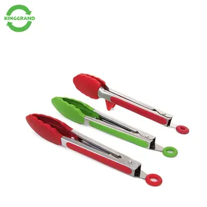 Pinces de cuisson en silicone et nylon robustes et écologiques Chef de barbecue flexible servant un ustensile de grillage pour la cuisine à domicile - Product Image 1